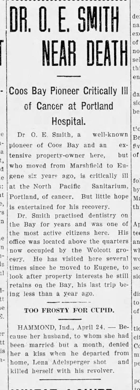 Clipping from The Coos Bay Times
